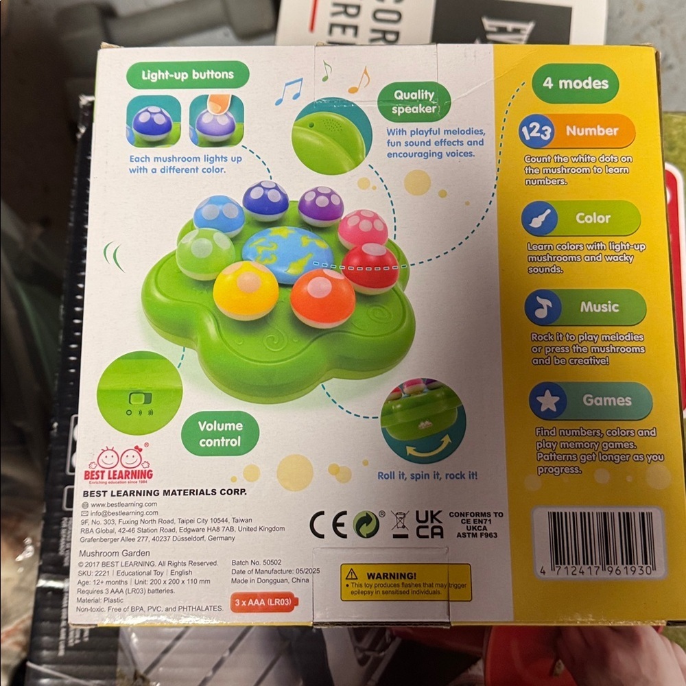 BEST LEARNING Mushroom Garden Interactive Musical Toy Toddlers 1-3 Years - Picture 3 of 3